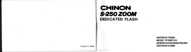 Chinon S-250 Zoom manual cover