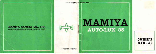 Mamiya Auto-Lux 35 manual cover