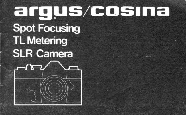 Argus / Cosina STL manual cover
