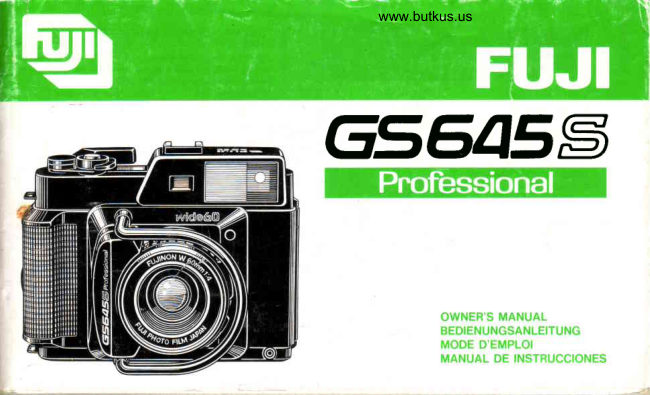 Fujifilm Fuji GS645S manual cover