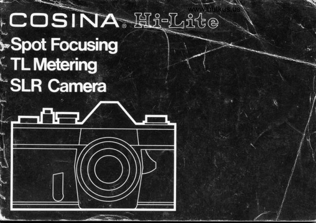 Cosina Hi-Lite Spot Focusing manual cover