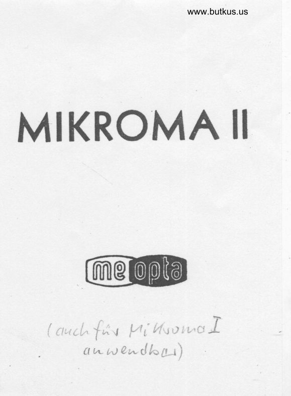 MIKROMA II manual cover