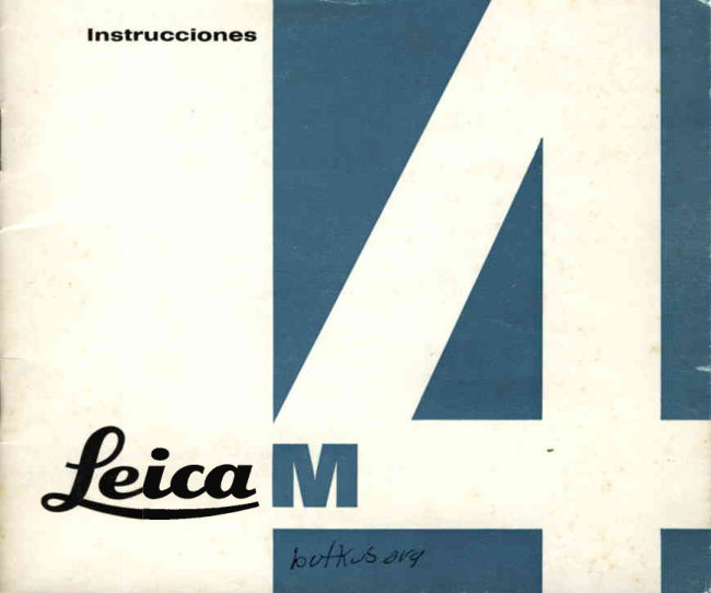 Leica M4 Spanish manual cover