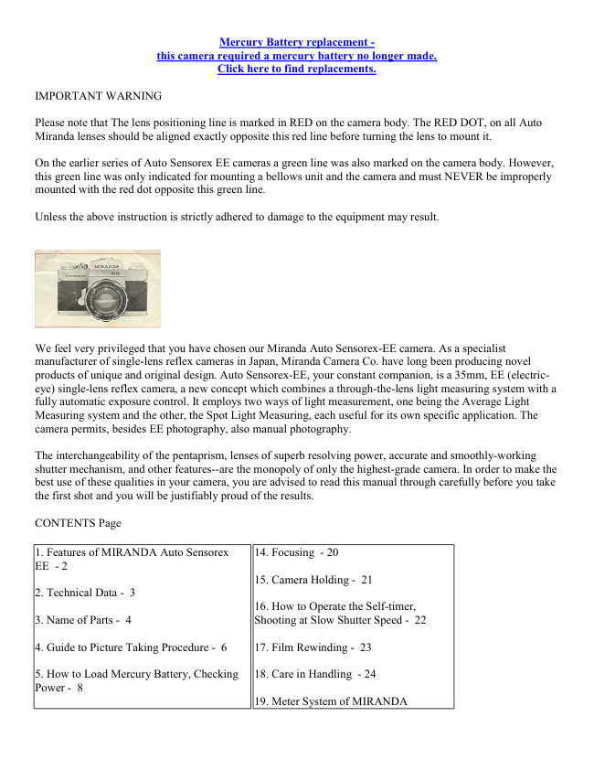 Miranda EE manual cover