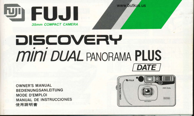 Fujifilm Fuji Discovery mini dual panorama plus manual cover