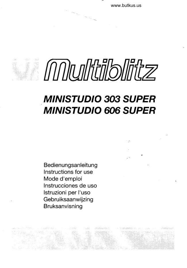 Multiblitz Ministudio 303 606 Super manual cover