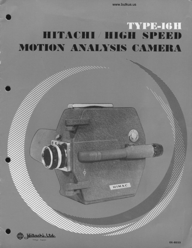 Hitachi 16-H High Speed Camera manual cover
