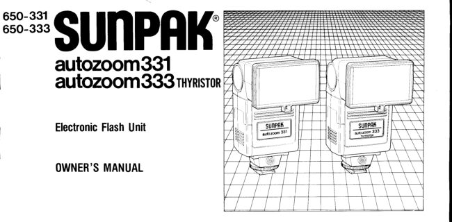 Sunpak Autozoom 331 / 333 Thyristor manual cover