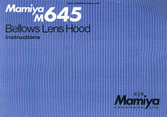 Mamiya M645 Bellows Lens Hood manual cover