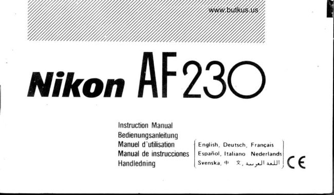 Nikon AF 230 E Fr manual cover