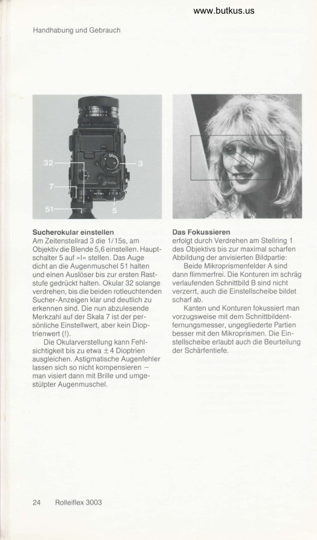 ROLLEIFLEX 3003 Henweise zum Gebrauch Pt. 2 manual cover