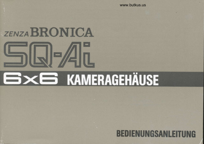 Bronica SQ-Ai manual cover