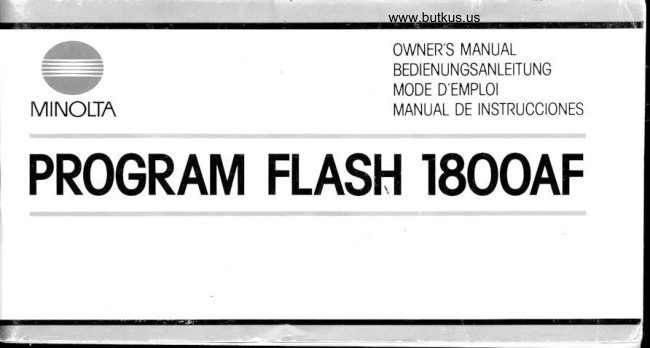 Minolta Flash 1800 manual cover