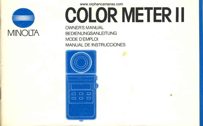 Minolta COLOR METER II manual cover