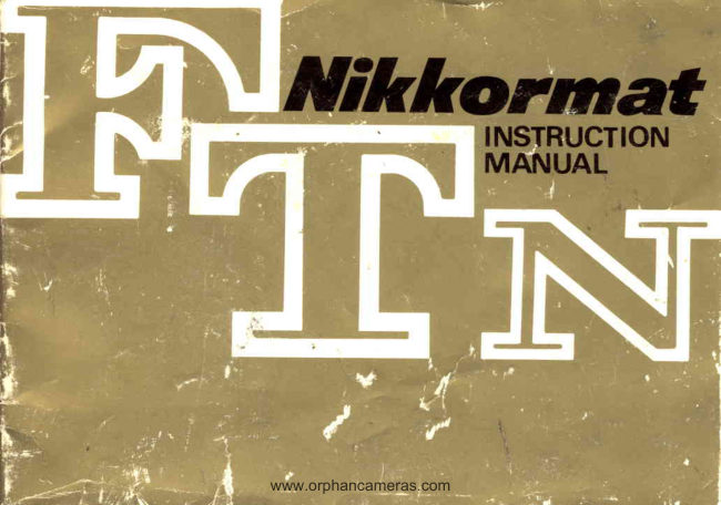 Nikon Nikkormat FTn manual cover