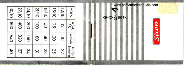 Gossen SIXON manual cover