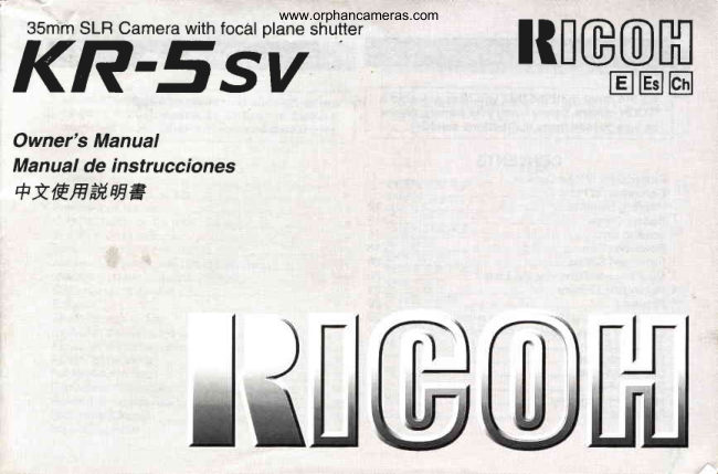 Ricoh KR-5sv manual cover