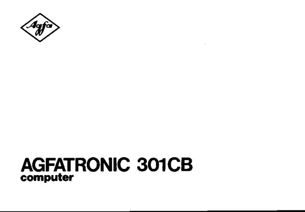 Agfa Agfatronic 301CB manual cover