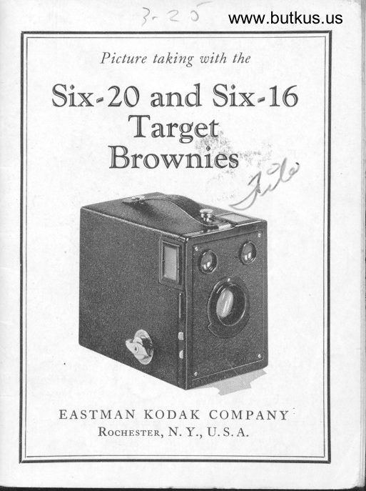 Kodak Brownies Target Six-20 and Six-16 manual cover