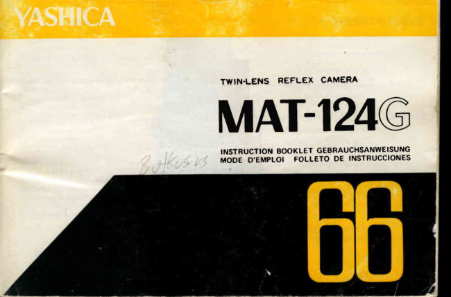 YASHICA MAT-124G 66 manual cover
