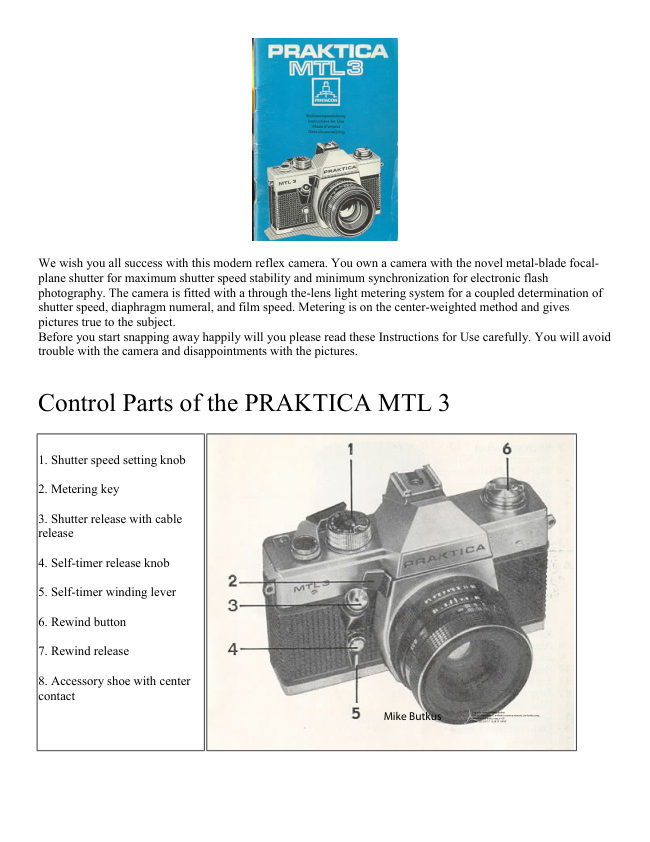 see Praktica MTL3 manual cover