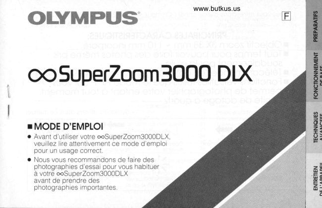 Olympus Infinity SuperZoom 3000 DLX manual cover