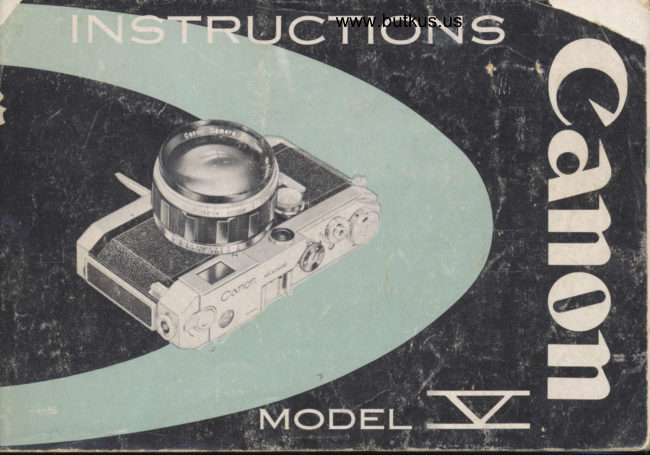 Canon V manual cover