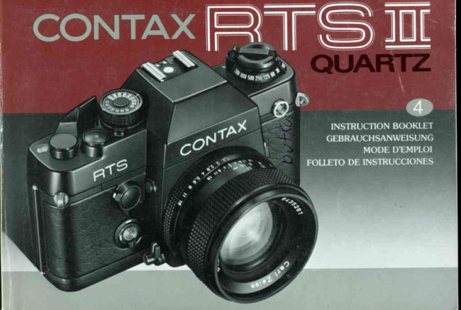 Contax RTS II manual cover