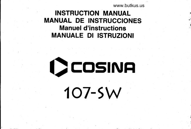 COSINA 107-SW manual cover