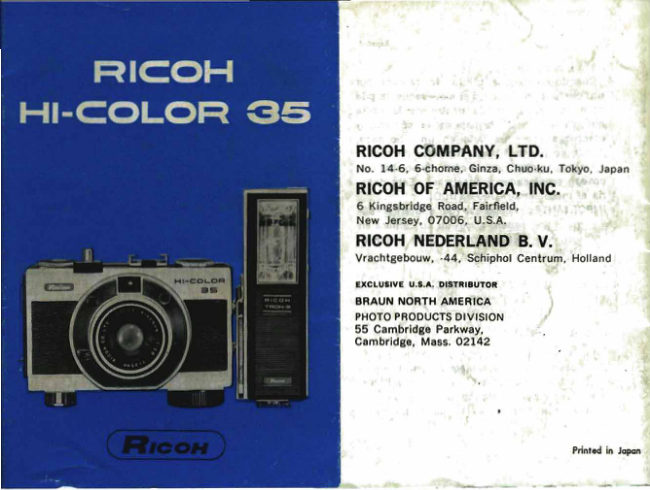 Ricoh Hi-Color manual cover