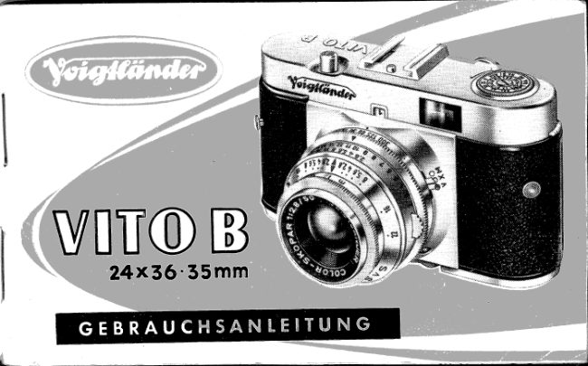 Voigtlander Vito B Gebrauchsanleitung manual cover