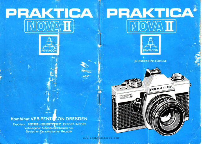 Praktica Nova II - 2 pages per scan manual cover