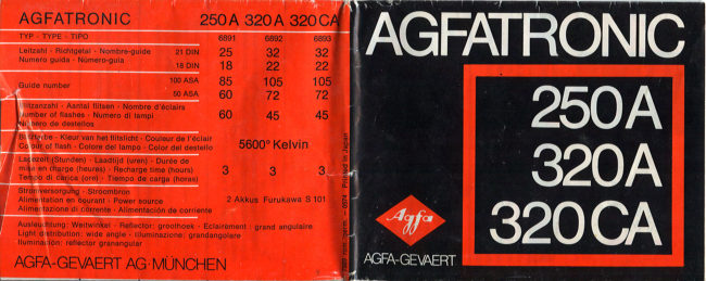 Agfa Agfatronic 250A - 320A - 320CA manual cover