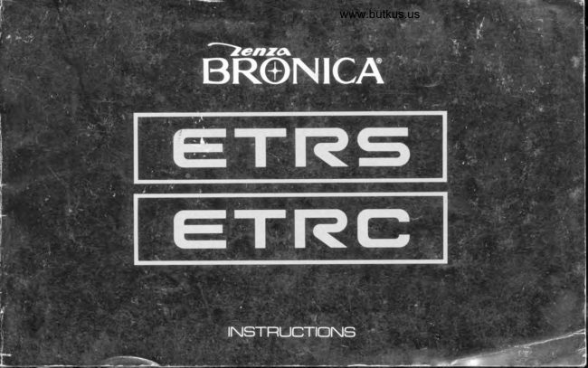 Bronica ERTS/ETRC manual cover