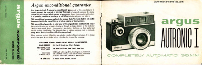 Argus Autronic I manual cover