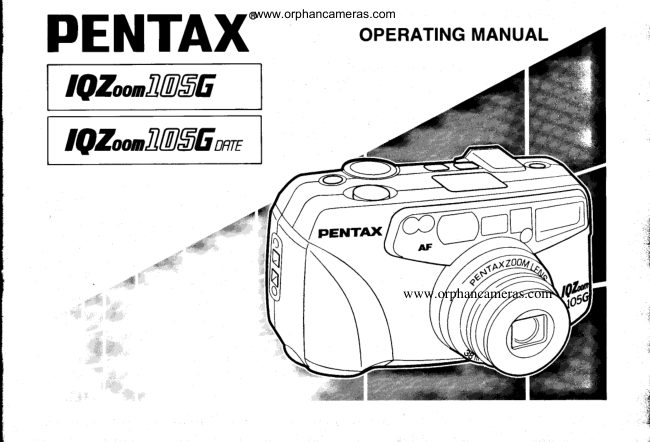 Pentax IQZoom 105G / IQZoom 105G date manual cover