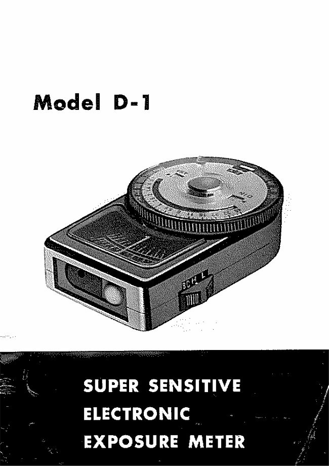 Capital D-1 Light Meter manual cover