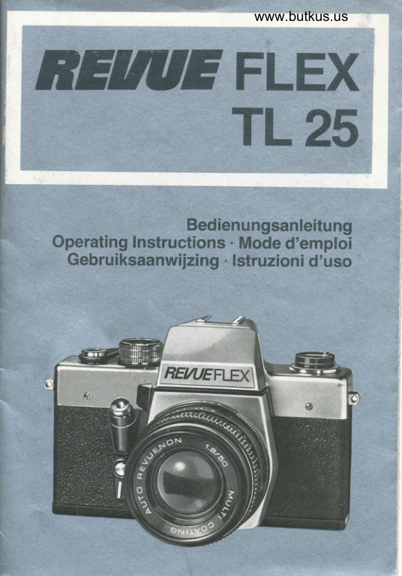 Revueflex Tl 25 manual cover