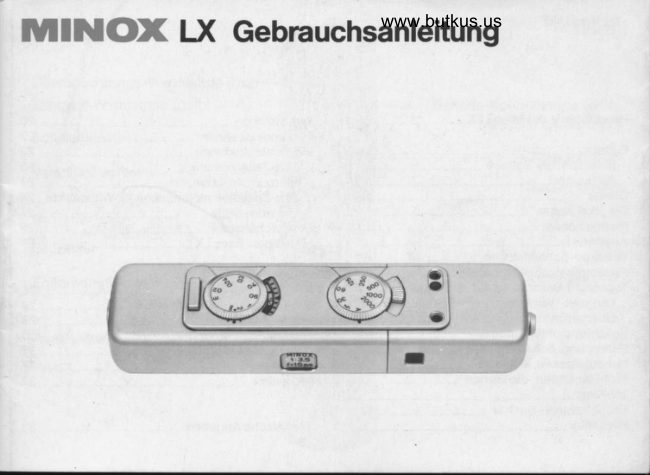 MINOX LX Gebrauchsanleitung manual cover