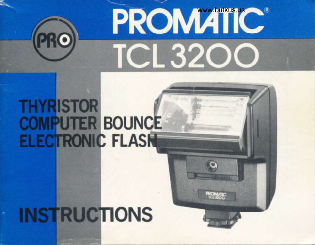 Promatic TCL 3200 bounce flash manual cover