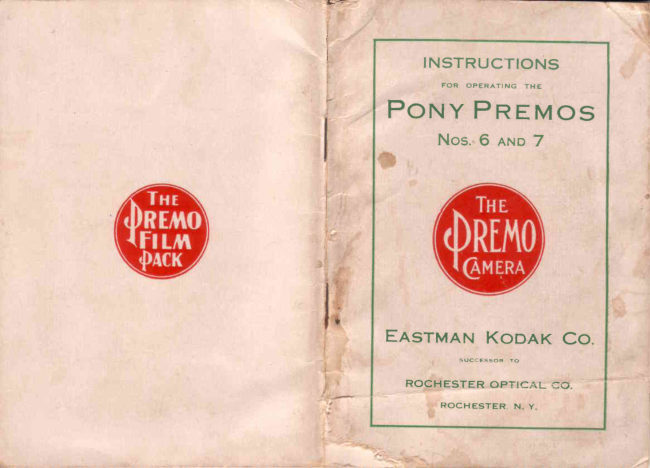 Kodak Pony Premos Nos. 6 and 7 manual cover