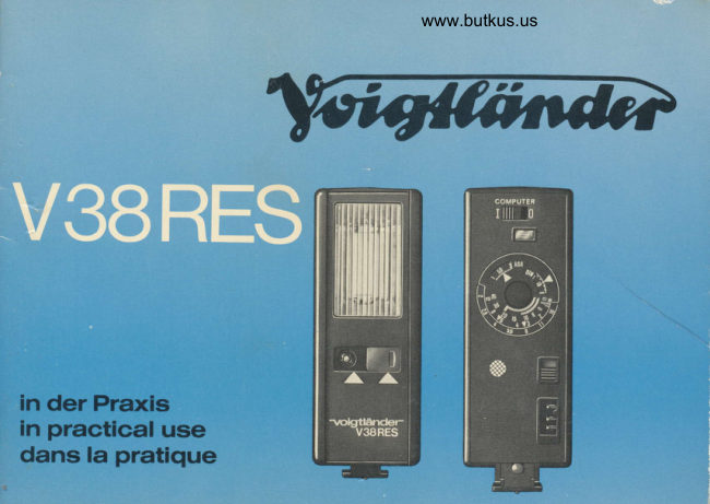 Voigtlander V38RES Flash manual cover