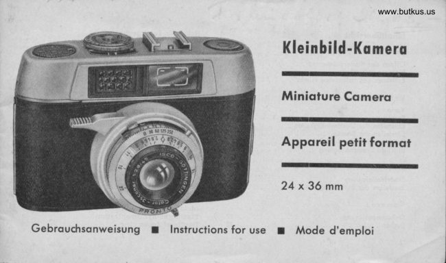 Kleinbild Kamera Pronto lens manual cover