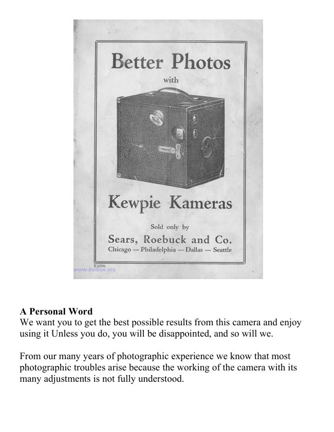 Kewpie Kameras manual cover