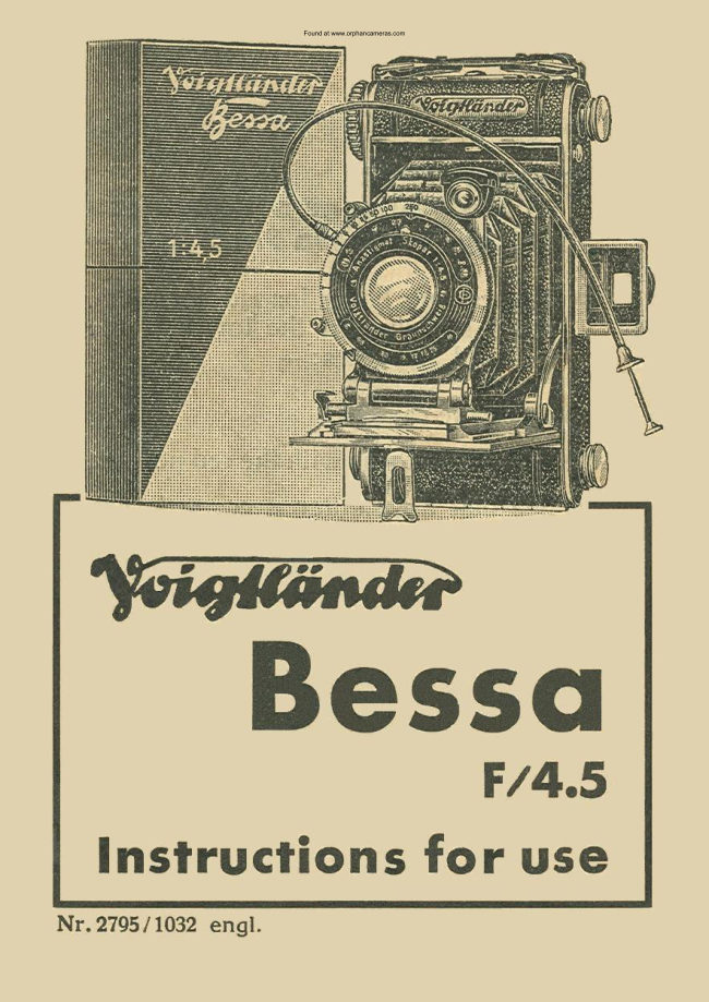 Voigtlander Bessa E manual cover