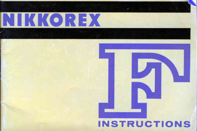 Nikon Nikkorex F BOOKLET manual cover