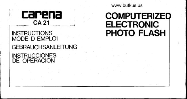 Carena CA21 Flash manual cover