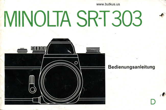 Minolta SR-T 303 manual cover