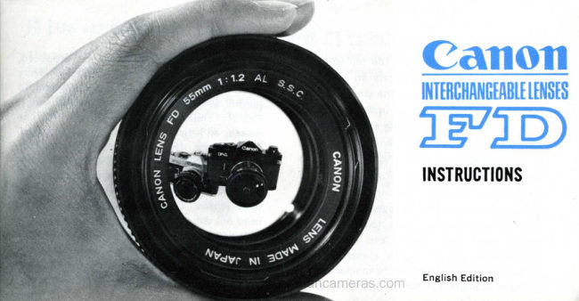ANOTHER CANON FD LENS BOOKLET manual cover