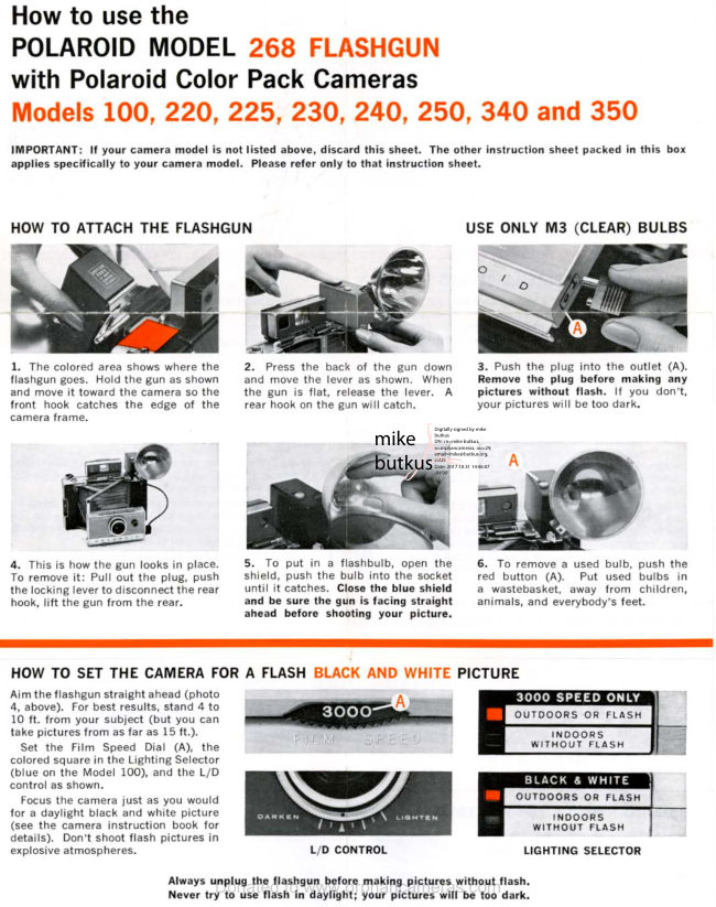 Polaroid flashgun 268 instructions manual cover